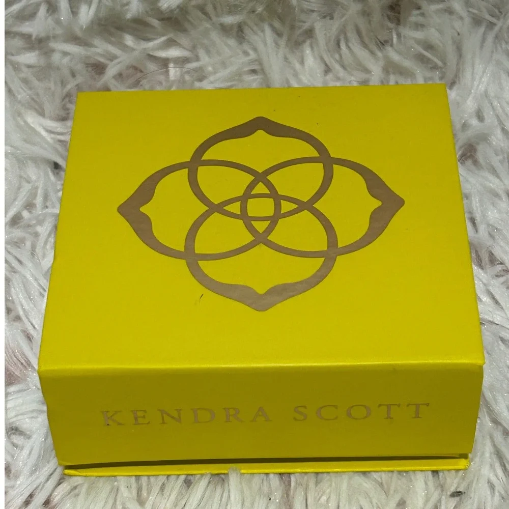Kendra Scott Jewelry Box Dust Bag Yellow Magnetic Gift Packaging Logo Empty box
